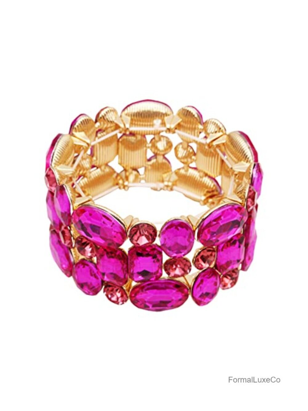 Crystal Leaf Flower Stretch Bangle Bracelet Wedding Bridal Wide